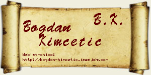 Bogdan Kimčetić vizit kartica